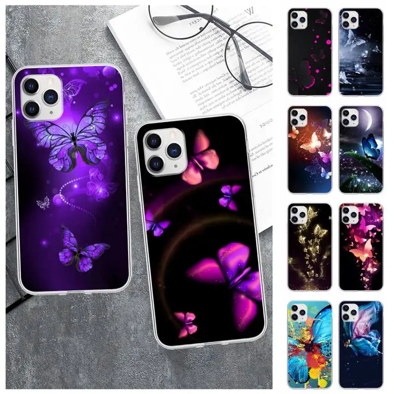 

Butterfly Dancing Girl Effect Transparent Mobile Phone Case For Xiaomi Redmi K30s Ultra Note 9s 9 Pro Max Mi 10 Lite 11 10T Pro
