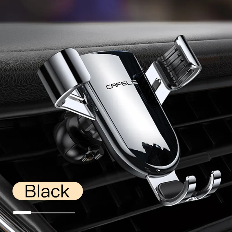 Black CAFELE Gravity Автомобильный держатель для телефона Подставка для вентиляционного отверстия держатель для мобильного телефона в автомобиль универсальная подставка для мобильного телефона 4,5-6.5in - Цвет: Black