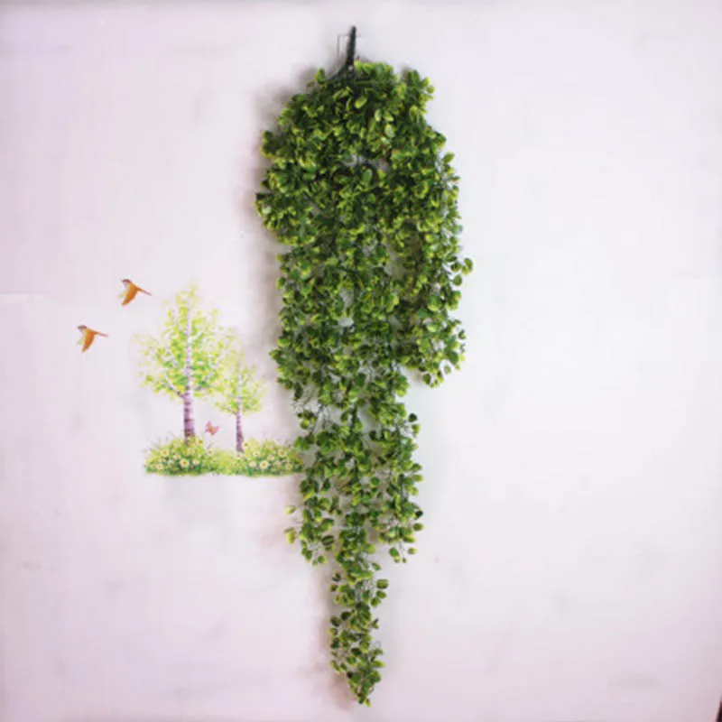 

2Pcs Artificial Plants Hang The Bundle Wall With Butterfly Rattan As Decoration Plants And Artificial Hanging Plants
