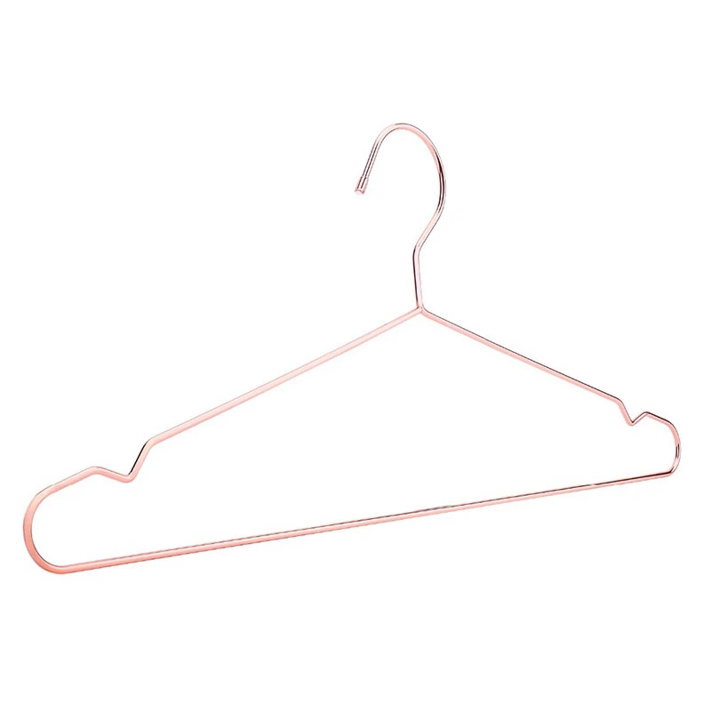 

10Pcs Rose Copper Gold Metal Clothes Shirts Hanger with Groove, Heavy Duty Strong Coats Hanger, Suit Hanger Rose Gold