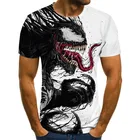 Мужская и женская футболка с мультипликационным изображением Венома, Повседневная футболка с круглым вырезом и коротким рукавом, уличная одежда, летние топы, футболки