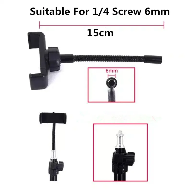 Phone Holder Flexible Hose Long Arm Phone Clip For Ring Light Replacement Part 360 Mount Clip Bracket Clamp Stand Tripod Monopod