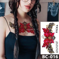 transfer waterproof temporary tattoo stickers red bow chest lace tie flash tatto women sexy waist body art party fake tattoos
