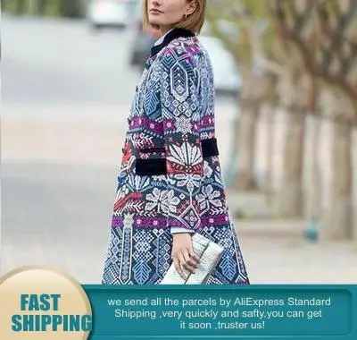 Plus Size Designer Color Block Print Long Trench Coat for Women Casual Jacket Full Sleeve British Style Autumn Overcoat | Женская одежда