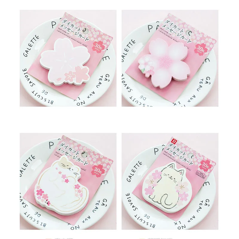 Креативная Милая вишневая серия бумага для заметок котов Kawaii блокнот наклейки
