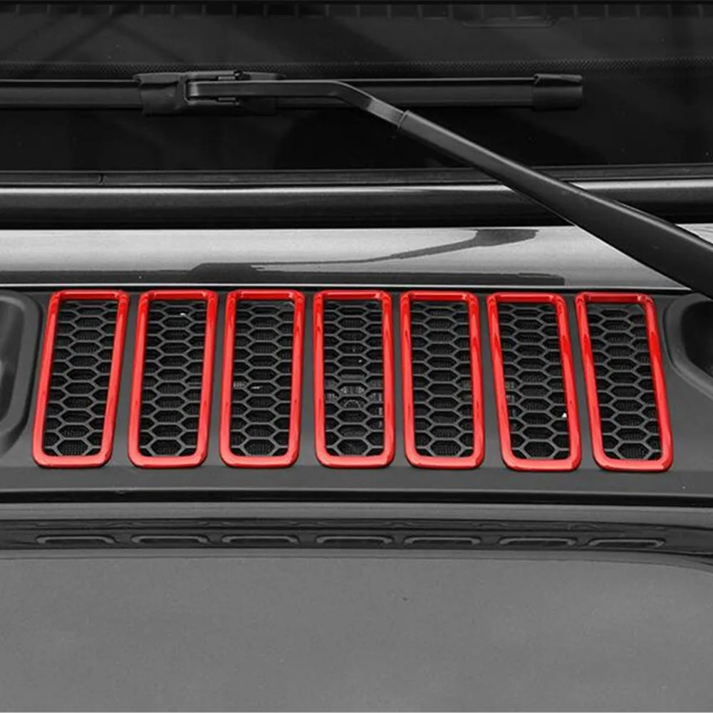 

Molding Trim Red Air Vent 2018- 2020 7pcs ABS Accessories For Jeep Wrangler JL Frame