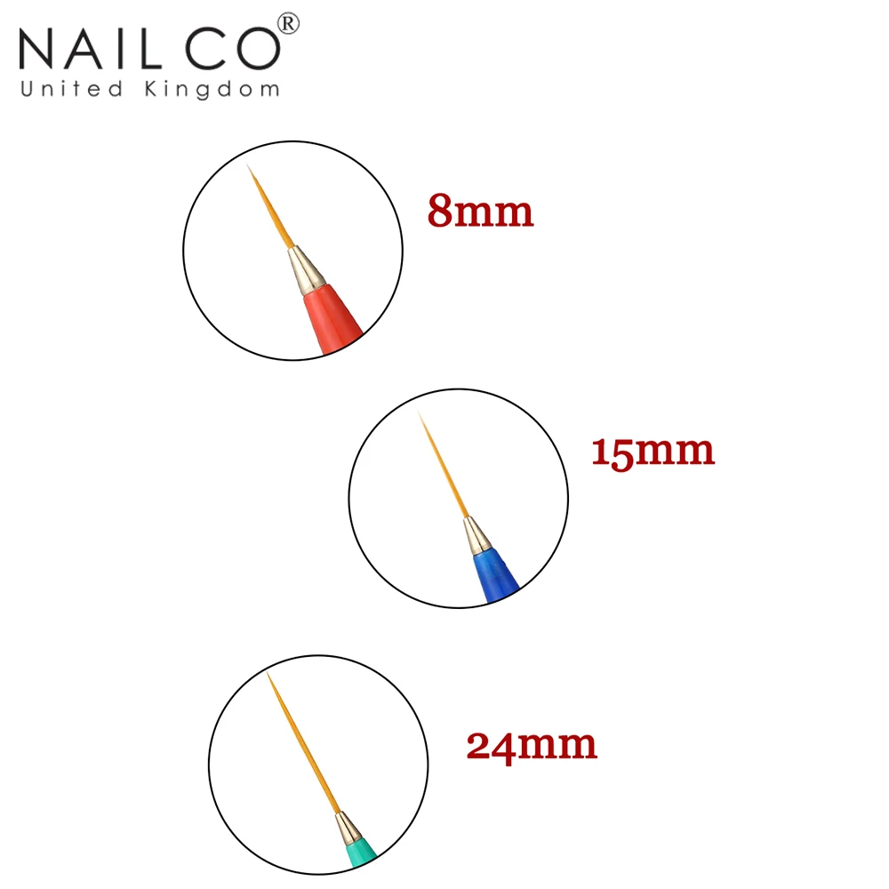 NAILCO 3 шт./компл. тонкая фотокартина полосы цветок UV светодиодный Гель лак кисть