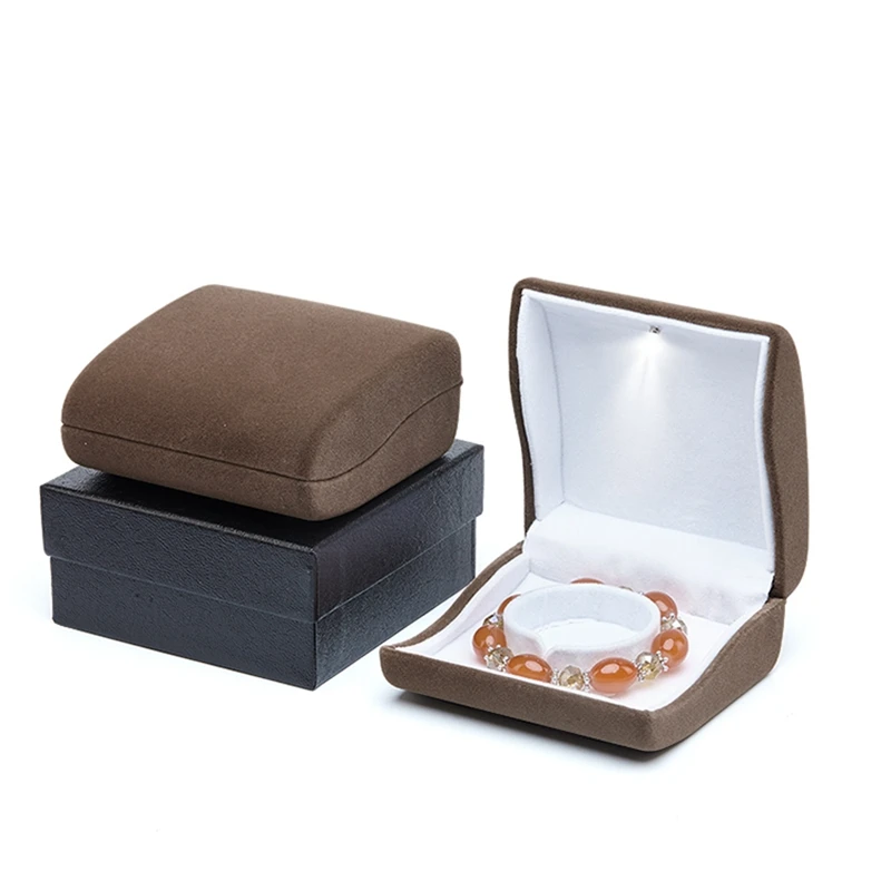 Factory Price High Quality Velvet Jewelry Box Storage Organizer LED Bangle Bracelet Case | Украшения и аксессуары