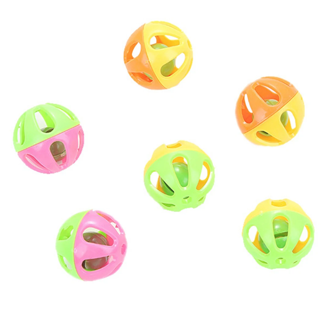 

12PCS Random Color Legendog Cat Ball Bell Toy Bite Resistant Hollow Plastic Kitten Bell Cat Toy Bell Interactive Training Toys