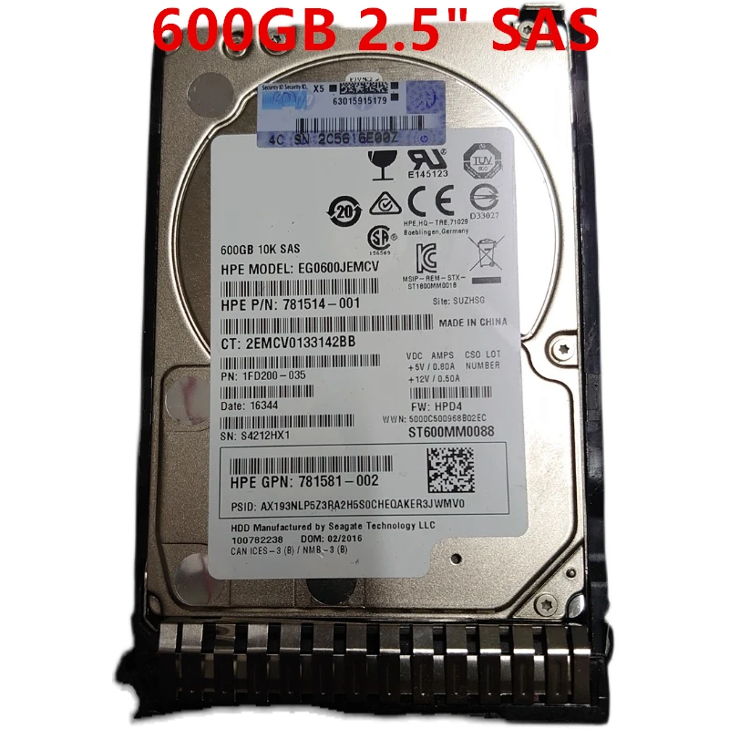 

Original New HDD For HP G8 G9 G10 600GB 2.5" SAS 12 Gb/S 64MB 10000RPM For Internal HDD For Server HDD For 713827-B21 713964-001