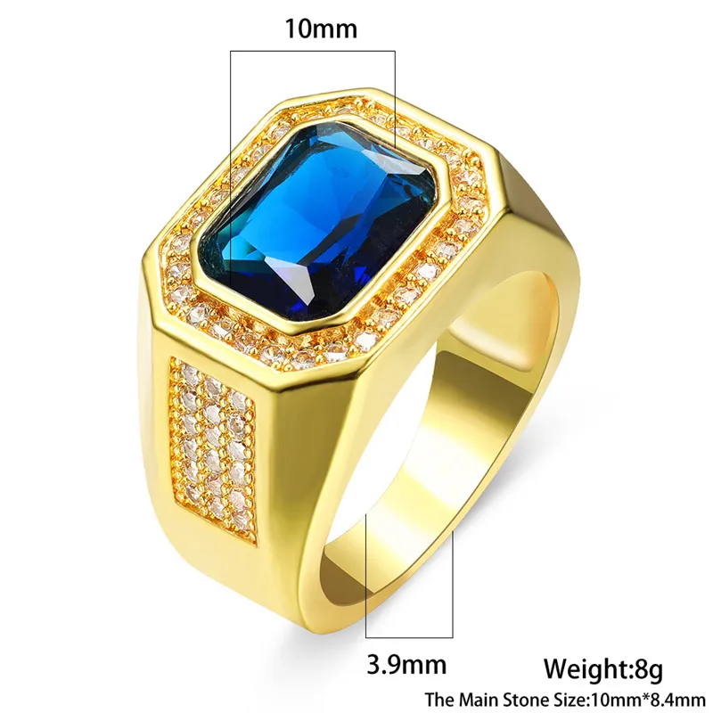 Роскошное обручальное кольцо с зеленым и синим Цирконом для мужчин женщин
