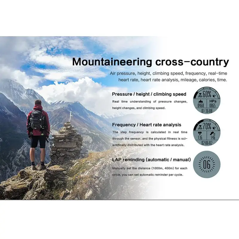 Смарт-часы S966 мужские с GPS пульсометром и давлением | Электроника