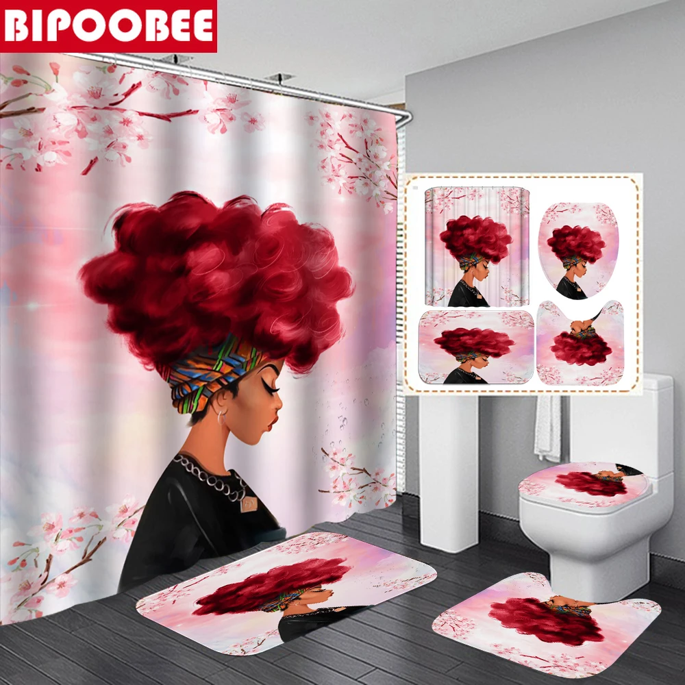 Африканская американская Женская занавеска для душа сексуальная ванной комнаты