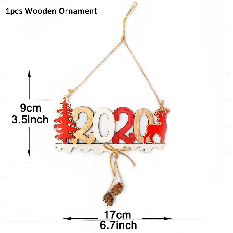 1pcs 04 50 шт., деревянные рождественские украшения, елочные украшения, Санта-Клаус, снеговик, олень, рождественские вечерние украшения для дома, подарок на год - Цвет: 1pcs 04