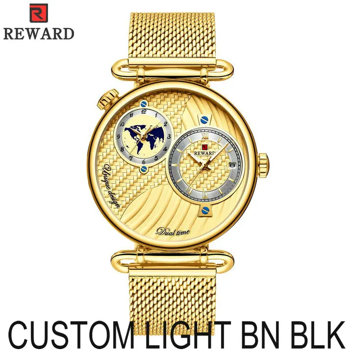 CUSTOM LIGHT BN BLK Наградные синие часы мужские унисекс кварцевые аналоговые часы с двойным календарем Мужские часы с сетчатым ремешком ультра тонкие деловые наручные часы - Цвет: CUSTOM LIGHT BN BLK
