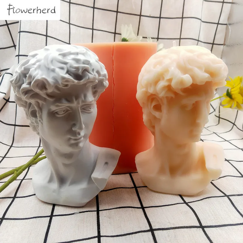 

DIY Candle Silicone Mold David Head European Plaster Aromatherapy Mold DIY Resin Molds Candle Molds for Candle Making Supplies