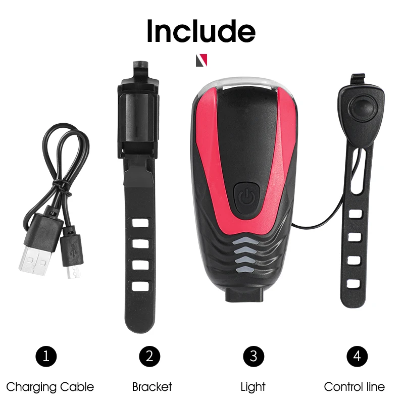 

WEST BIKING Bike Horn Light 120db Bell USB Rechargeable MTB Road Bicycle Accessories Headlight Waterproof LED Cycling Front Lamp
