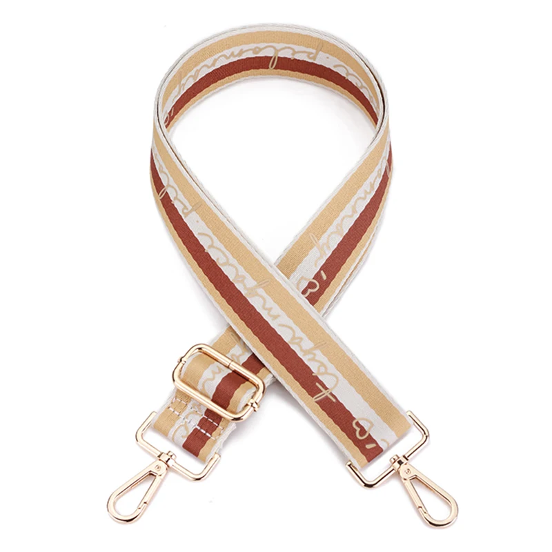 Ellovado Embroidery Bag Replacement Strap Crossbody Bag Shoulder Patchwork Women's Bag Accessories Panelled Color Stripe Belt