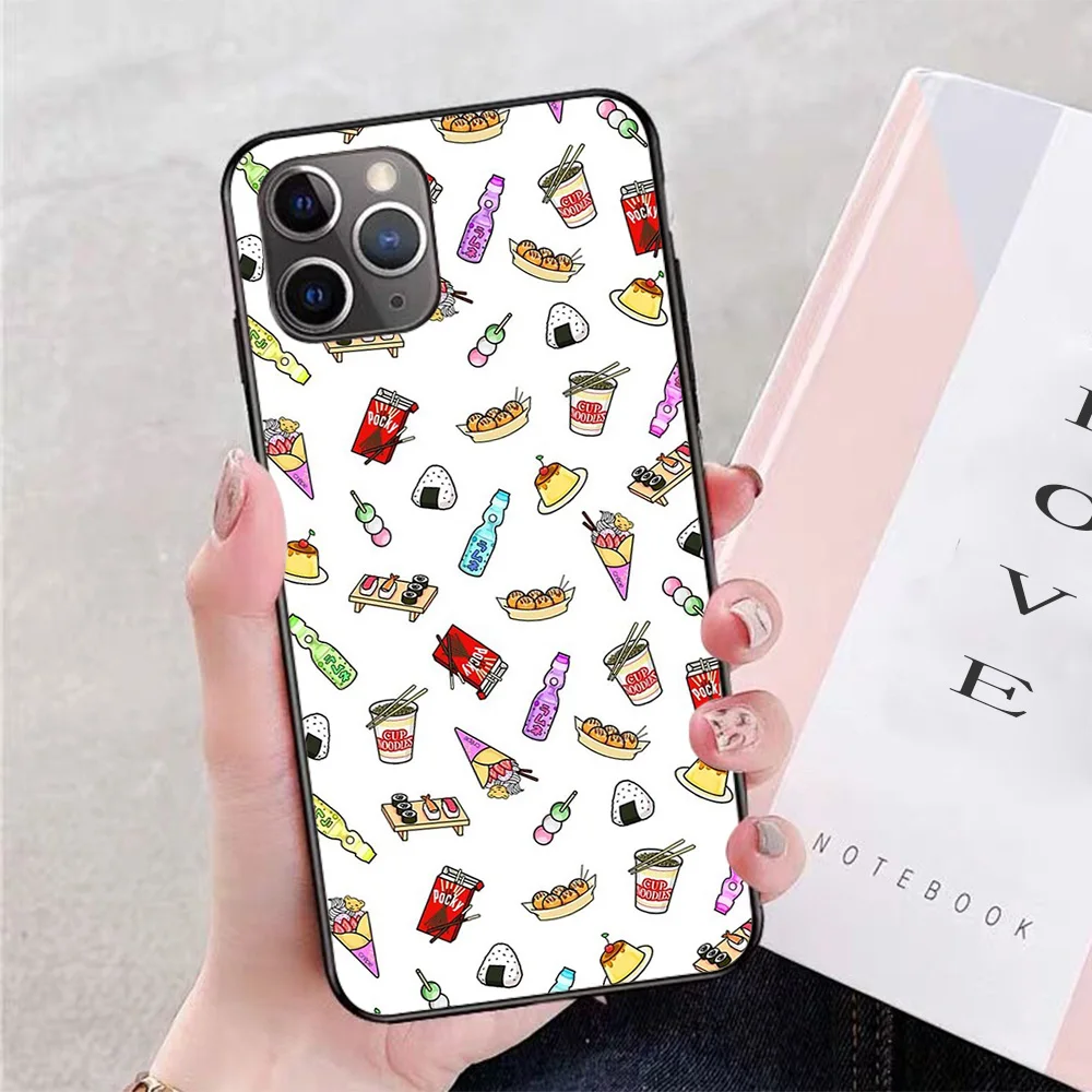 

For iPhone Japanese Food Mania Soft TPU Border Apple iPhone Case