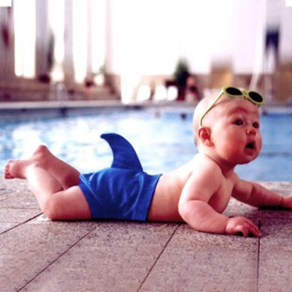 Детская одежда для мальчиков и девочек с мультяшными рыбками растягивающийся