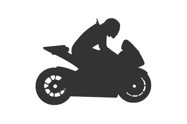 Молодой человек на мотоцикле автомобиля Наклейка спортивных событий автомобиль