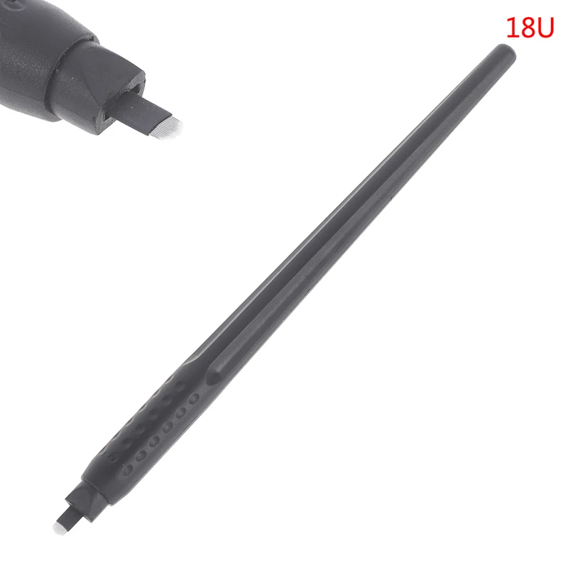 

Professional Permanent Makeup Black disposable microblading pens hand tools 18U/3R pins needles embroidery blades with Cap