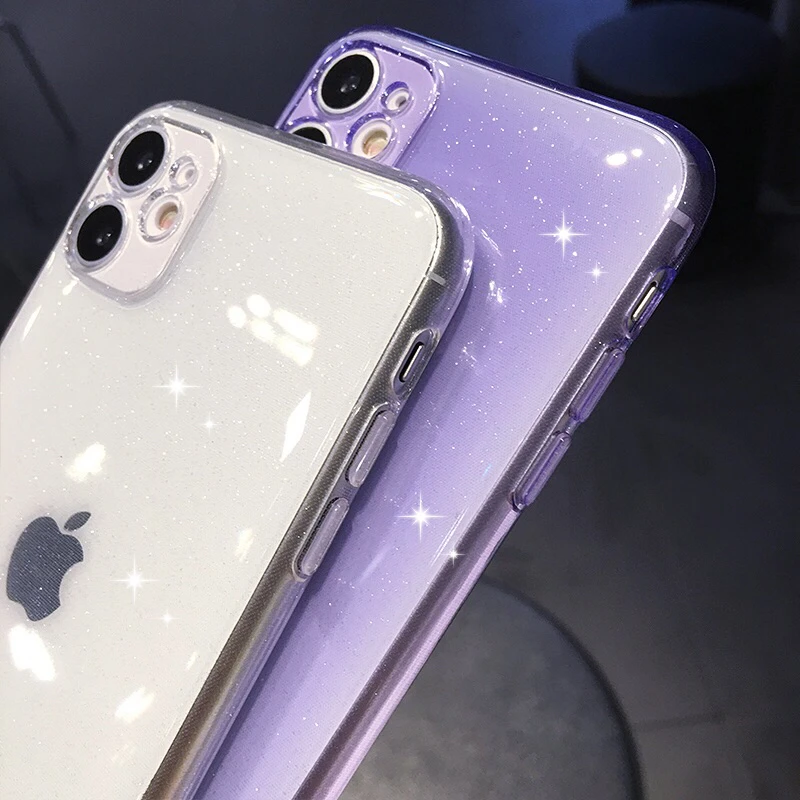 Флуоресцентный Прозрачный чехол для телефона iPhone 11 Pro X XR XS Max 8 7 6s Plus SE 2020 мягкая