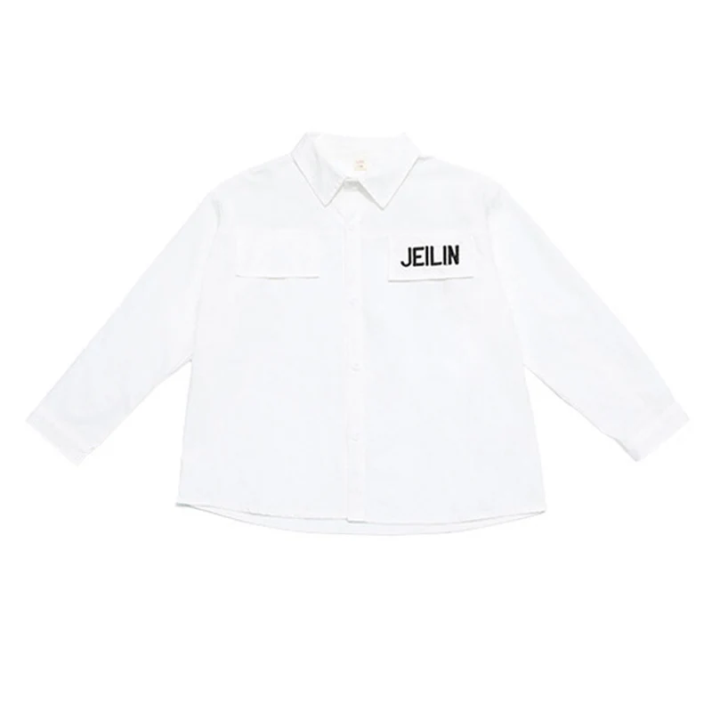 

Kid Cool Hip Hop Clothing White Oversized Long Sleeve Shirt Top for Girls Boys Jazz Dance Costume Dancing Clothes Wear