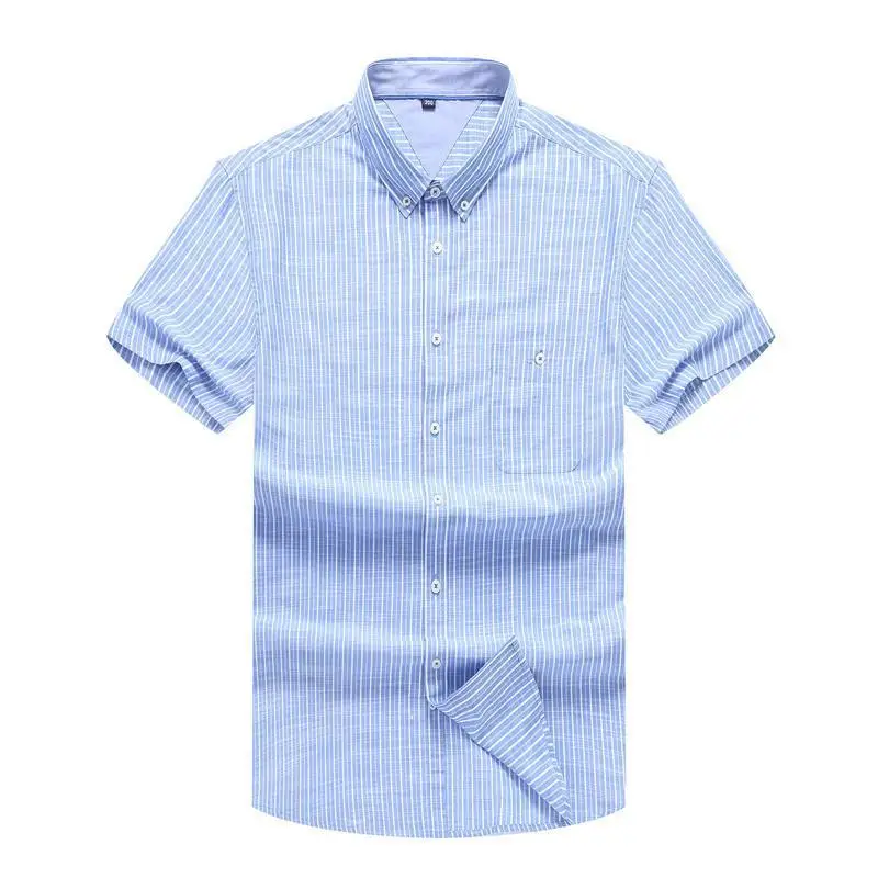 Новый размера плюс 8XL 7XL 6XL 5X новые летние рубашки с коротким рукавом в полоску 100%