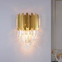 fss modern gold crystal bedside wall light wall sconce led lamp luxury wall lights fixtures for bedroom wall lamps living room