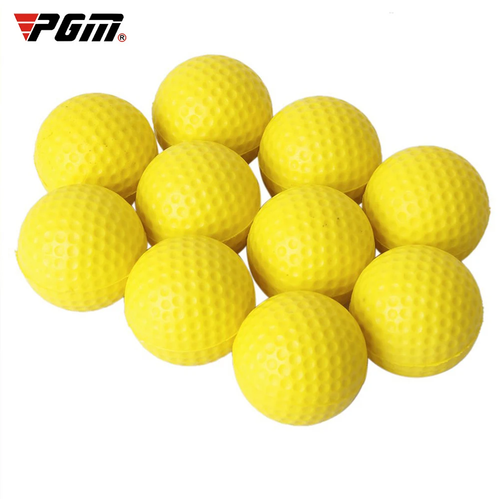 

10Pcs Golf Pu Soft Ball High Quality Yellow Soft Elastic Ball Practice Range Ball Indoor Outdoor Practice Sports Training PGM