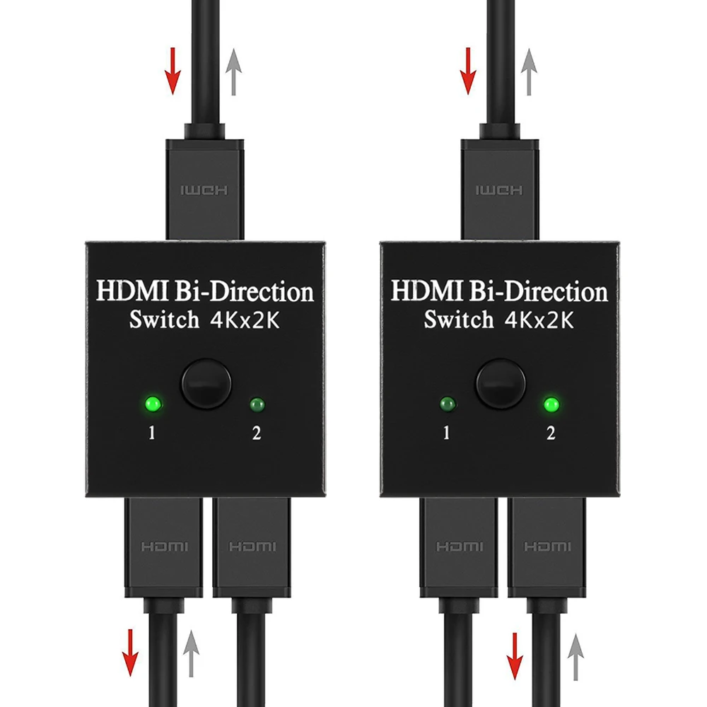 Двунаправленный сплиттер с 2 портами HDMI 1x2/2x1 Ultra HD 4K 1080P 3D HDR HDCP для PS4 Xbox HDTV|Кабели