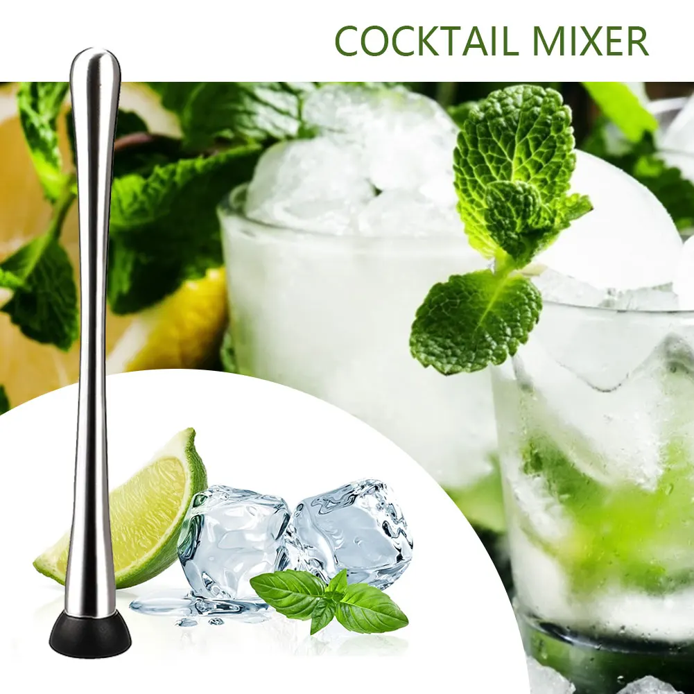 

Stainless Steel Wine Mixing Stick Bar Cocktail Muddler Cocktail Muddler Shaker With Crushing Hammer Drink Fruit Muddler Bar Tool