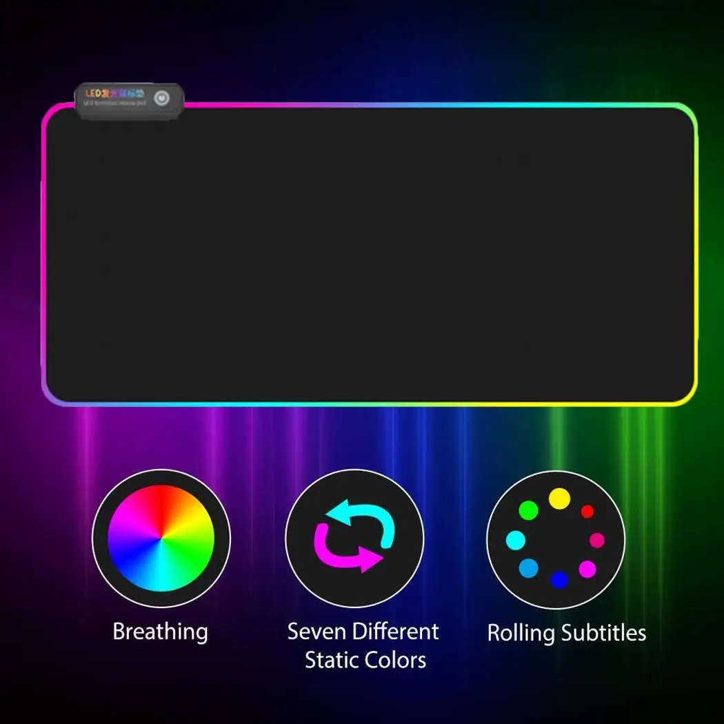 Светодиодный клавиатура с подсветкой коврик RGB для мыши утолщенный 5 в квадратный