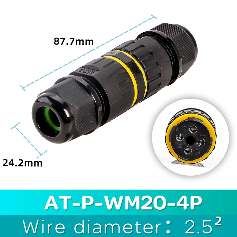 M20 IP68 водонепроницаемый разъем 2/3/4/5/6 Pin электрический терминал адаптер проводной
