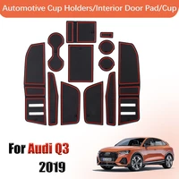 door groove mat anti slip gate slot mat for audi q3 2019 rubber coaster cup holders non slip mats accessories car sticker