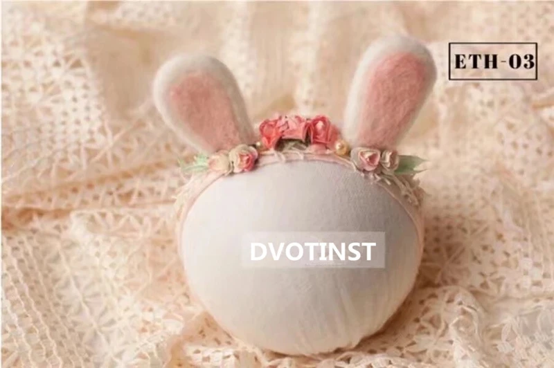 Dvotinst Newborn Baby Headband for Girls Photography Studio Props Cute Ear Headdress Fotografia Decoration Bebe Hair Accessories | Детская