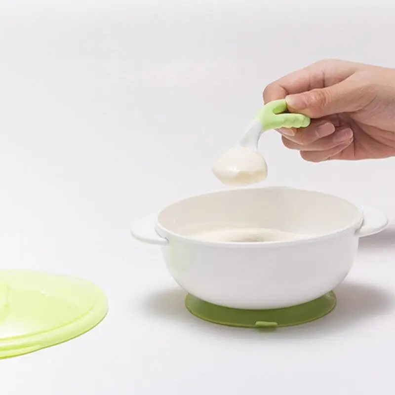 2Pcs Baby Food Supplement Feeding Spoon Children's Products Curved Handle Easy to Grasp Children Tableware Baby Spoon