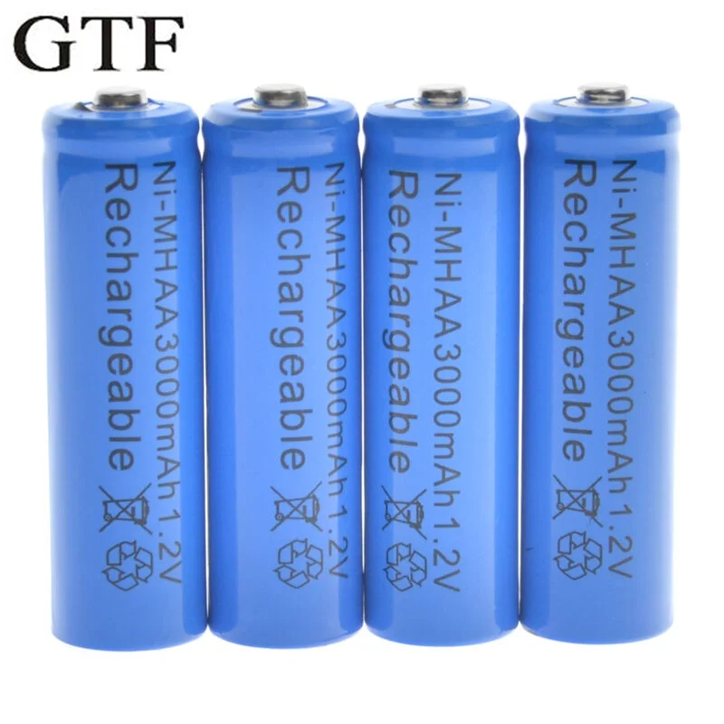 

Rechargeable drum ni-mh of pces 1.2 v 3000mahaa gtf 4 for remote control radios torches aa 1.2 v 3000mah rechargeable batteries