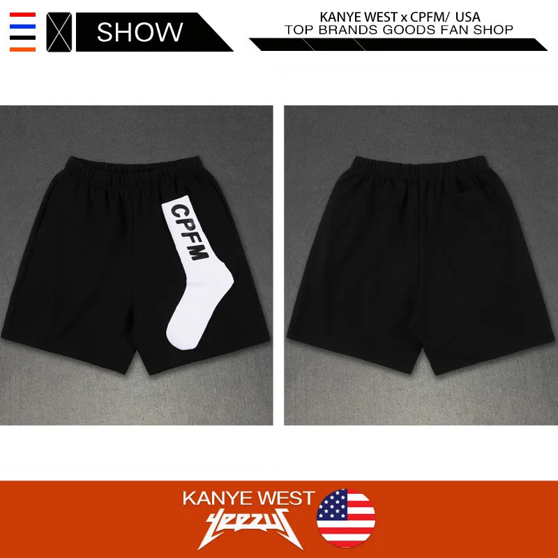

Hip hop brand Kanye West x cpfm Brian dead casual sports beach shorts