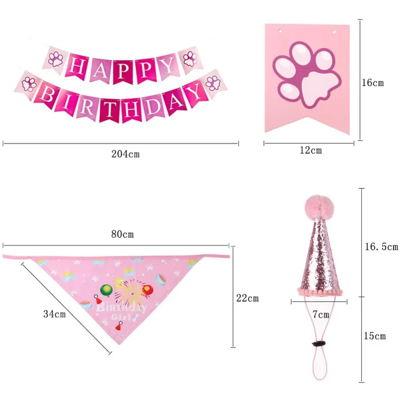 

Pet Dog Birthday Party Triangular Towel Set Dog Birthday Party Daily Wear Decorative Pet Supplies