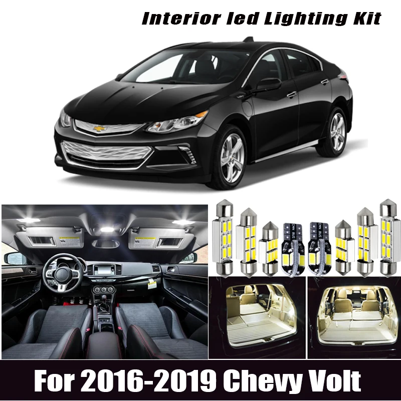 Белый автомобильный светильник Chevy Volt для 2016 2019 Canbus без ошибок светодиодный