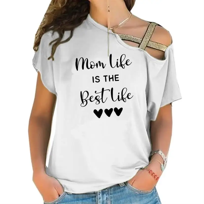 

Summer Fashion Shirt MOM LIFE Leopard Graphic T Shirt Women Tops Base Off Shoulder Black Teesoversized Funny Girls T-shirt 5XL