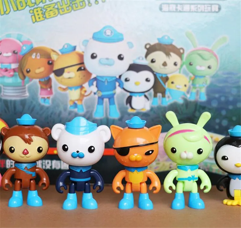 8 шт./компл. Octonauts фигурку игрушки капитан барнакулы Пингвин мини модель куклы