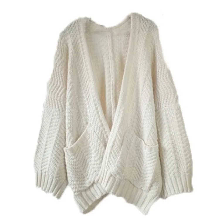 Офисный женский однотонный зимний свитер модный Свободный кардиган с v образным