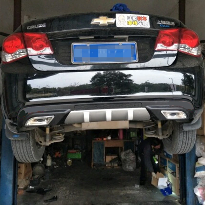Диффузор для заднего бампера накладка на выхлопную полоску Chevrolet Cruze 09 10 11 12 13 14