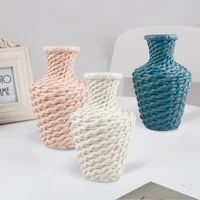 new style plastic vase dry and wet flower flower arrangement container nordic ins style rattan like vase