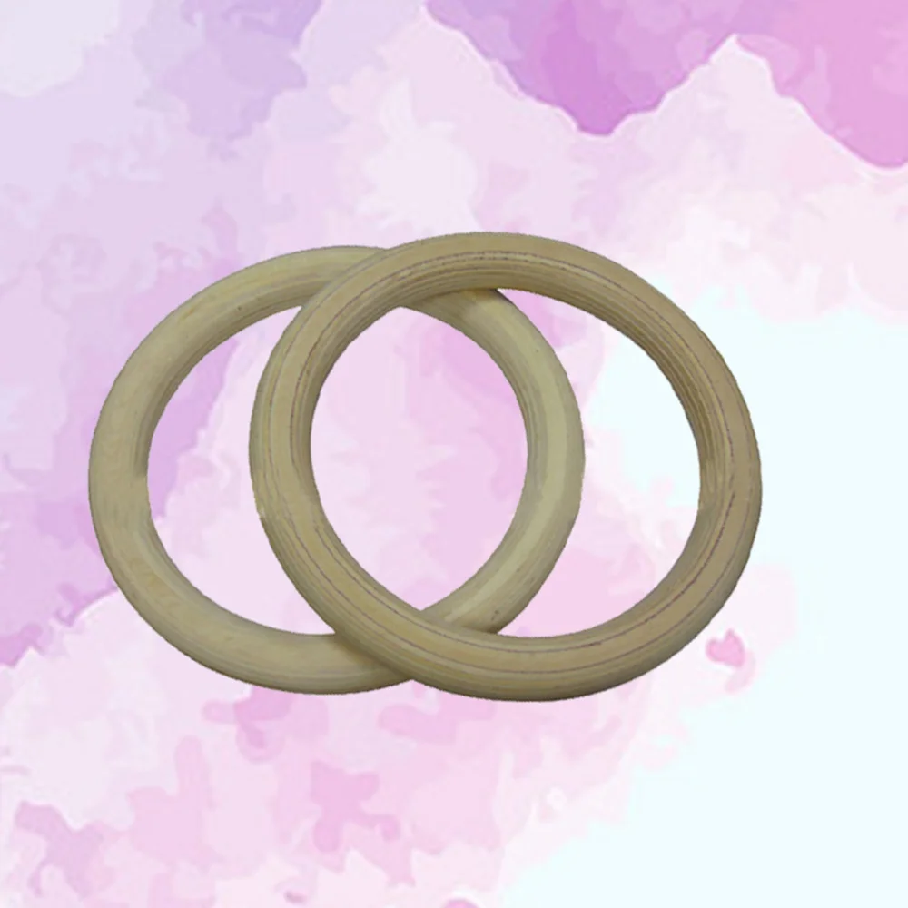 

A Pair of Gymnastic Rings Wooden Fitness Rings with Adjustable Straps for Full Body Strength and Muscular Bodyweight Training Cr