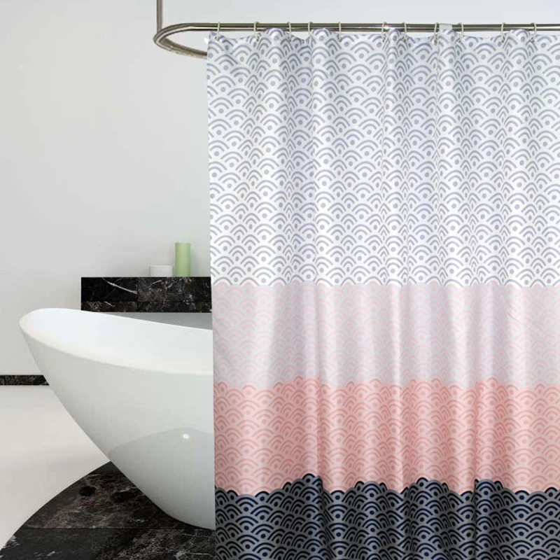 

Waterproof Shower Curtain Wifi Pattern Partition Curtain Block Bath Shower Curtains Bathtub Mildew Bath Screens with Hooks