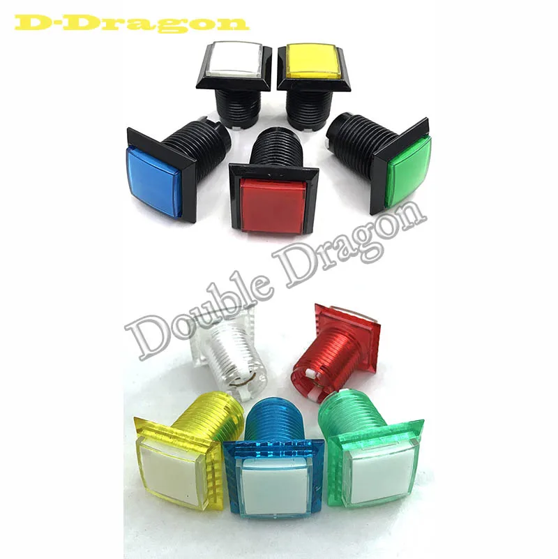 33 мм квадратный Аркады Кнопка светодиодный светодиодной подсветкой кнопка с